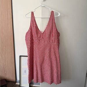 Abercrombie & Fitch Red Checkered Mini Dress